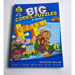 Big Codes, Puzzles and More workbook - For Ages 6 to 8 years old